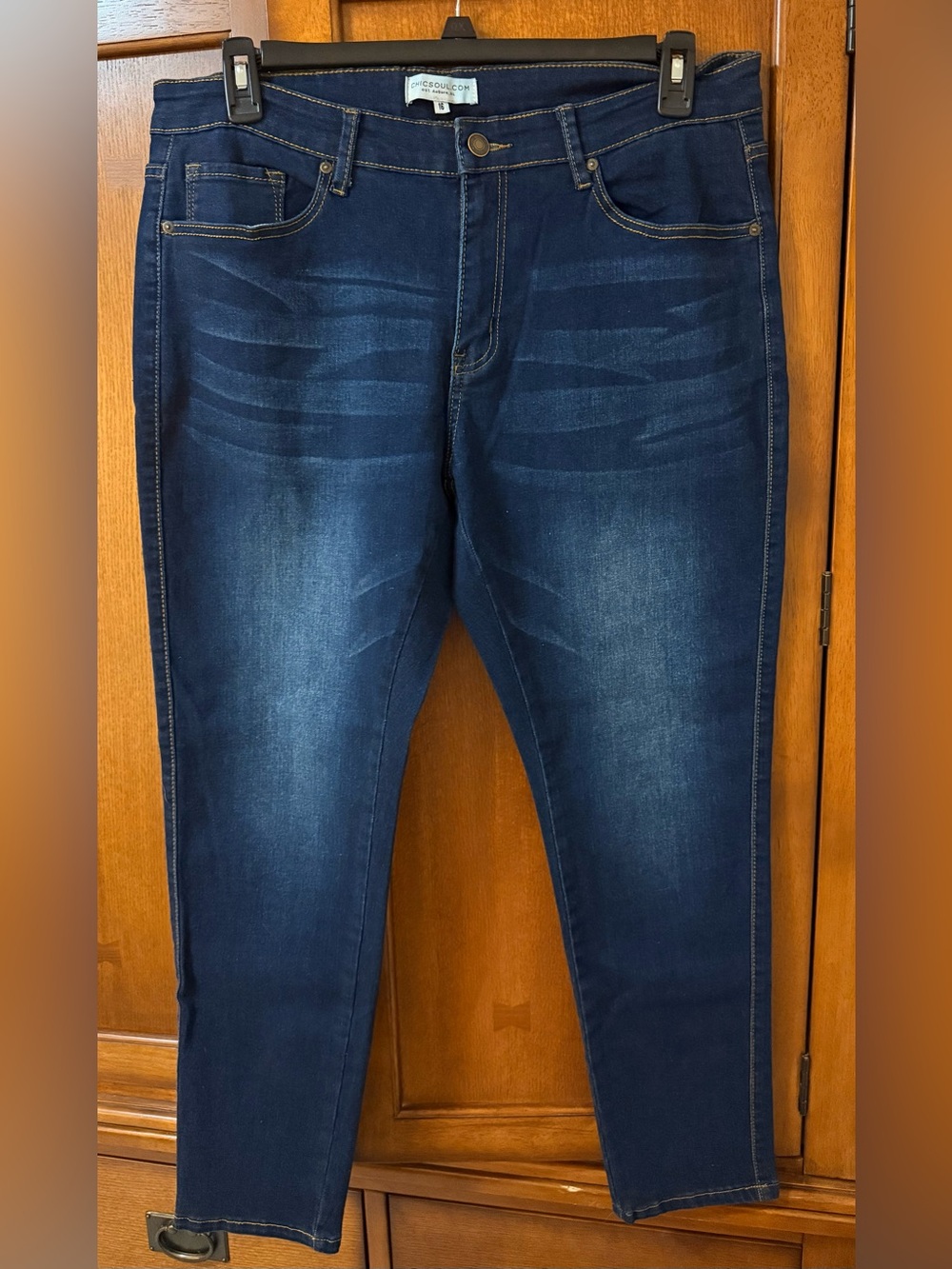 Chic Soul Casting Shadows Skinny Jeans Dark Wash